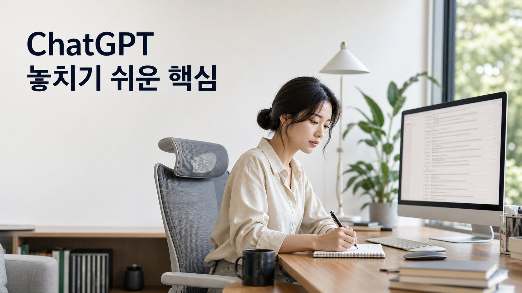 ChatGPT로 긴 이메일 대화에서 결정사항·담당자·기한만 뽑는 법 안내용 실사형 생성 이미지