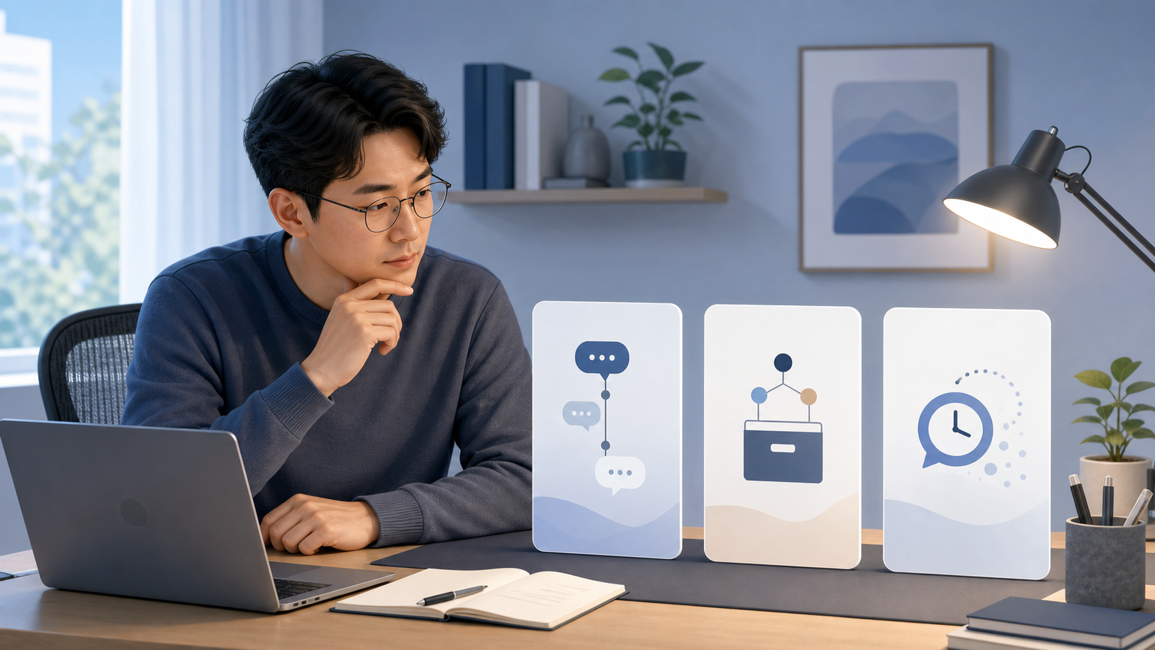 ChatGPT의 기록·메모리·임시 채팅 차이를 비교하는 30대 한국인 남성 개발자