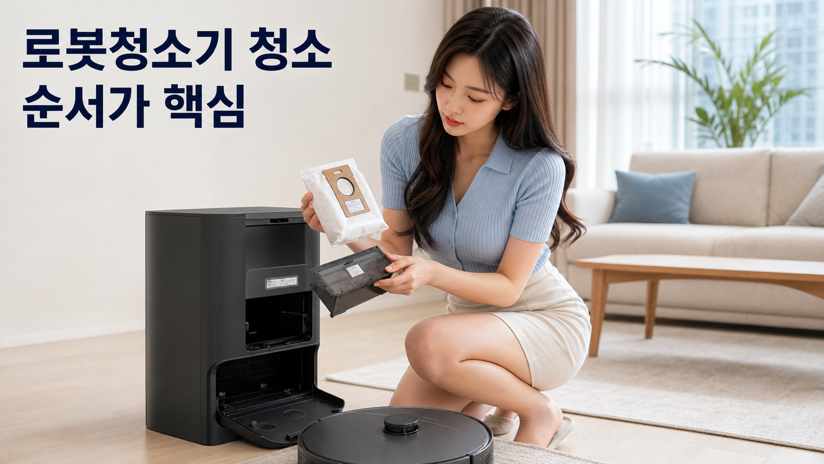 로봇청소기 먼지봉투 호환 확인법: 스테이션 이름보다 모델·상품번호를 대조하는 순서 안내용 실사형 생성 이미지