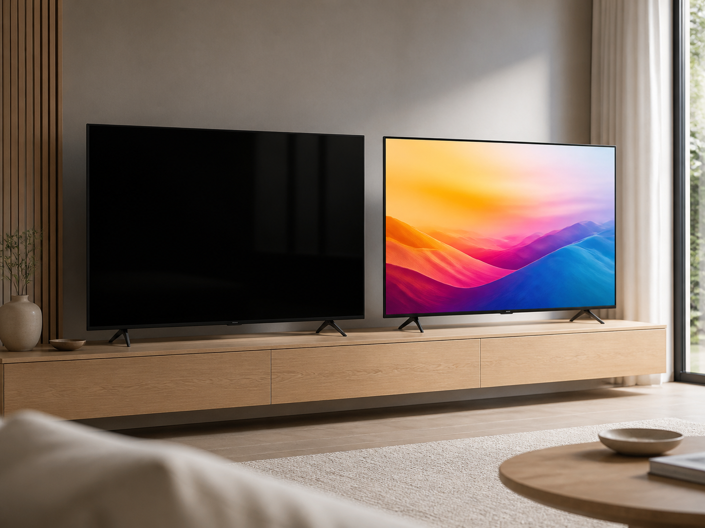 OLED TV와 미니 LED TV 비교 참고용 생성 이미지